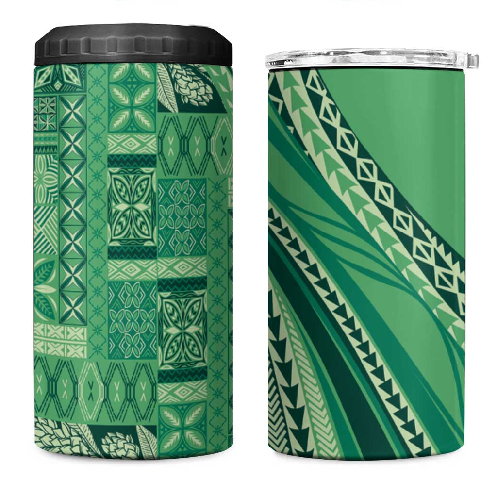 Pasifika Women's Day - Samoa Siapo Malu Tattoo Inspired 4 in 1 Can Cooler Tumbler Jade