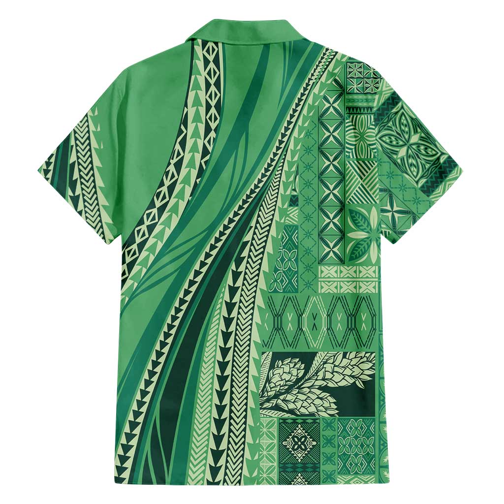Pasifika Women's Day - Samoa Siapo Malu Tattoo Inspired Family Matching Mermaid Dress and Hawaiian Shirt Jade