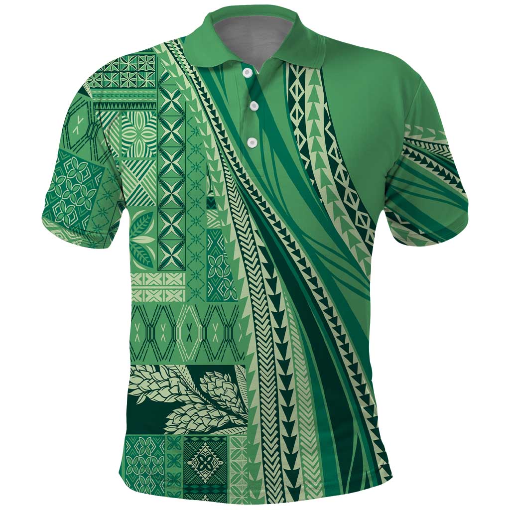 Pasifika Women's Day - Samoa Siapo Malu Tattoo Inspired Polo Shirt Jade LT7 Jade - Polynesian Pride