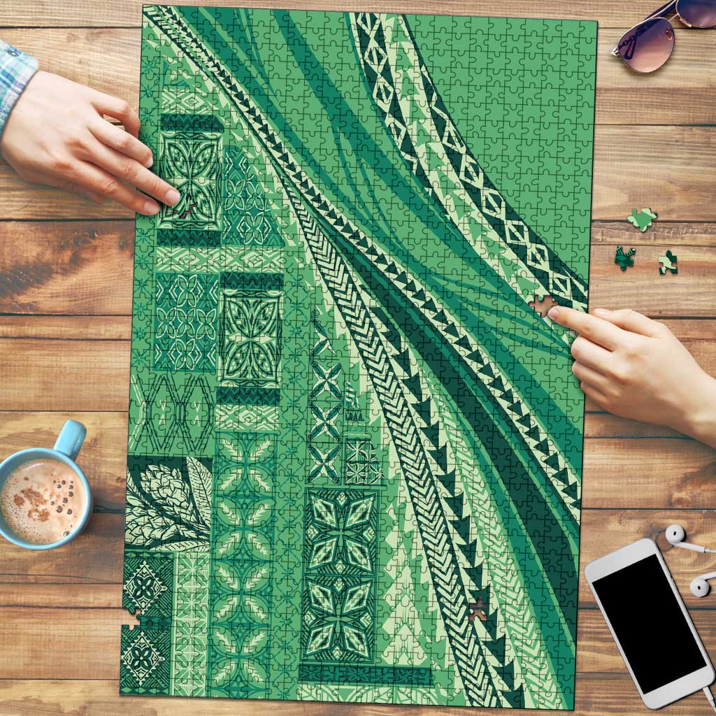 Pasifika Women's Day - Samoa Siapo Malu Tattoo Inspired Puzzle Jade LT7 Jade - Polynesian Pride