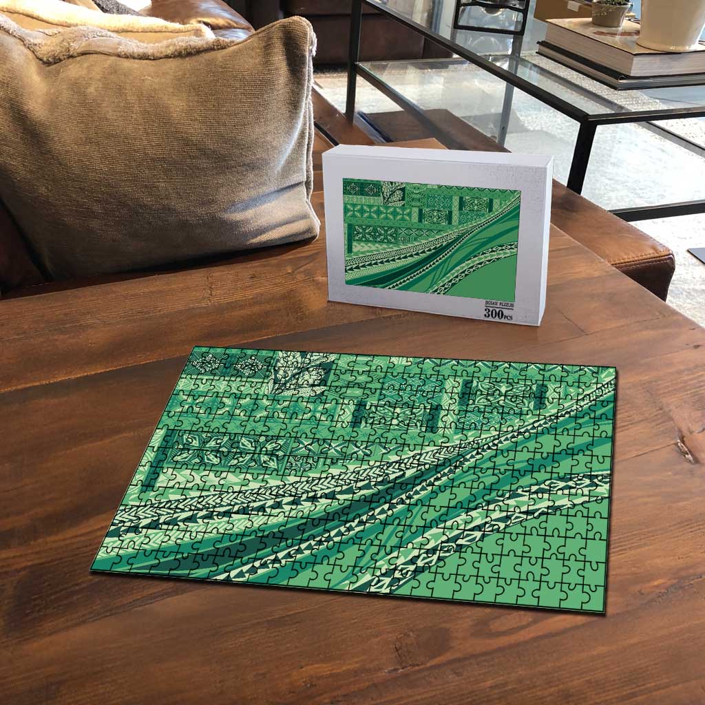Pasifika Women's Day - Samoa Siapo Malu Tattoo Inspired Puzzle Jade LT7 - Polynesian Pride
