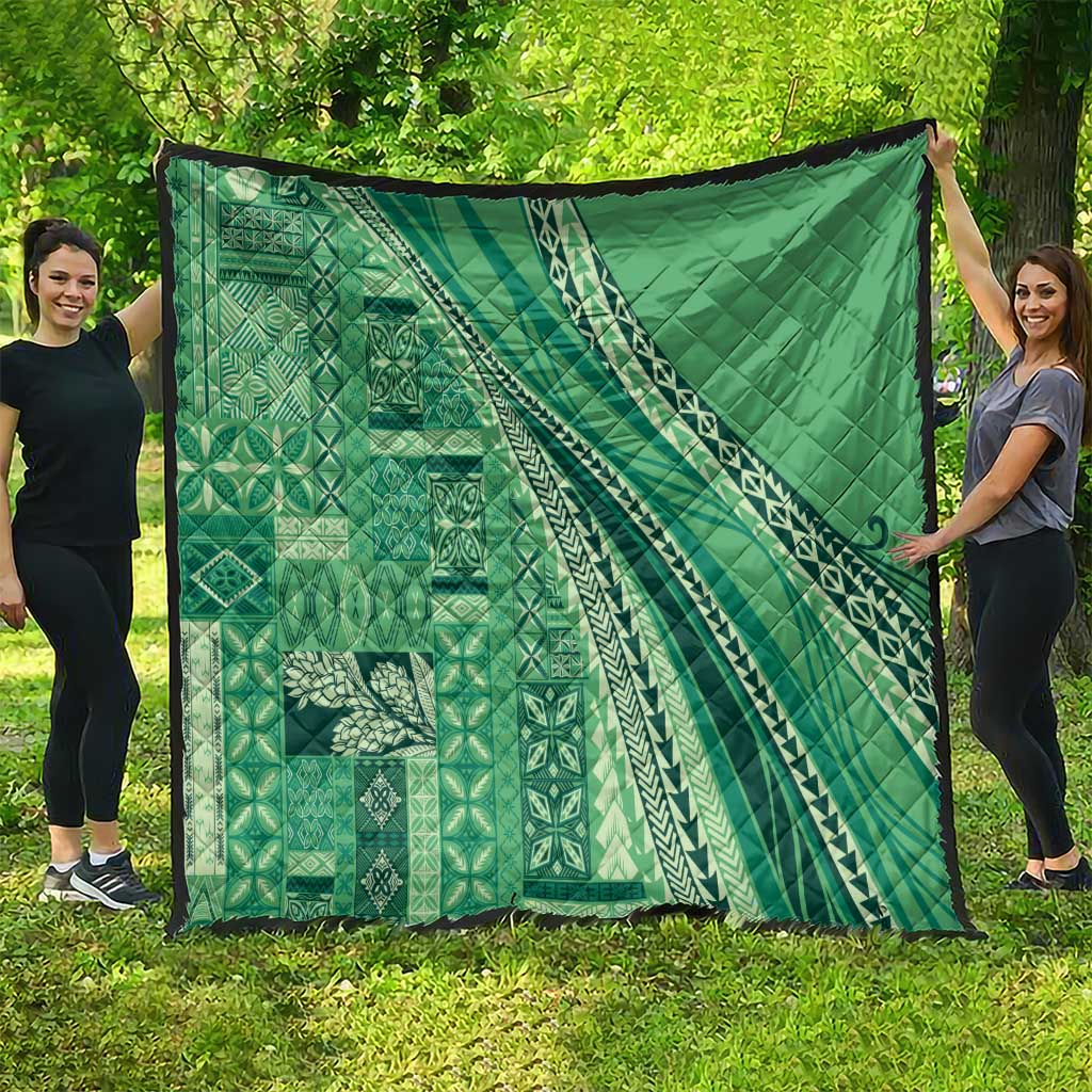Pasifika Women's Day - Samoa Siapo Malu Tattoo Inspired Quilt Jade