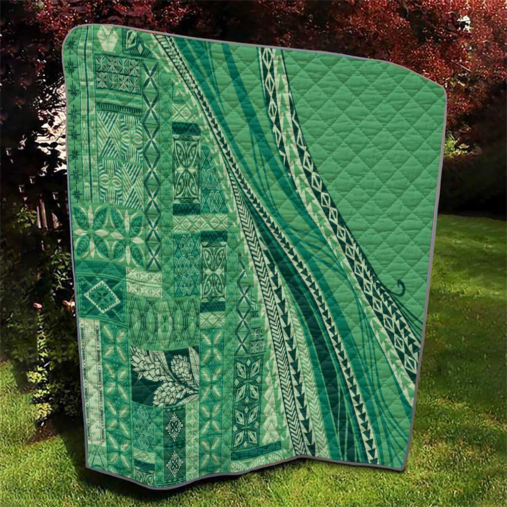 Pasifika Women's Day - Samoa Siapo Malu Tattoo Inspired Quilt Jade