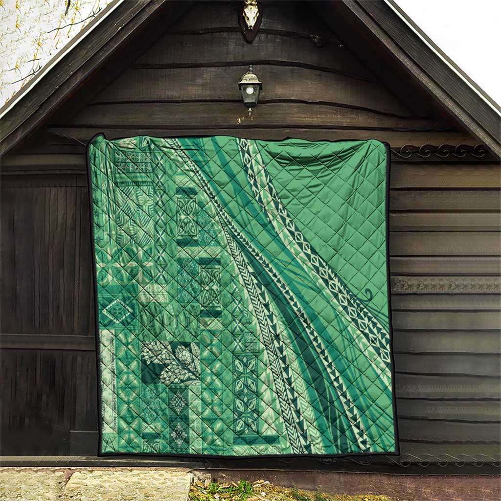 Pasifika Women's Day - Samoa Siapo Malu Tattoo Inspired Quilt Jade