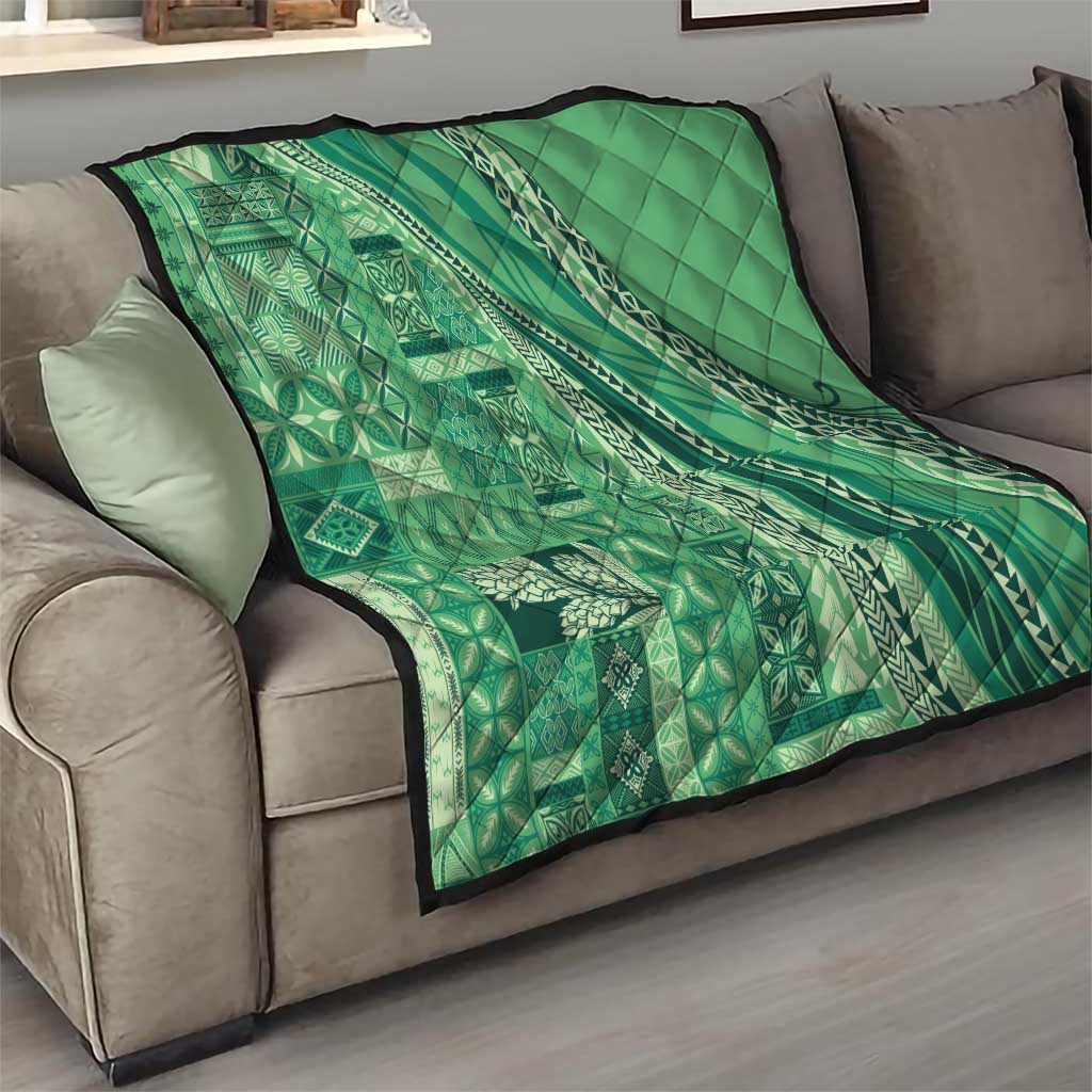 Pasifika Women's Day - Samoa Siapo Malu Tattoo Inspired Quilt Jade