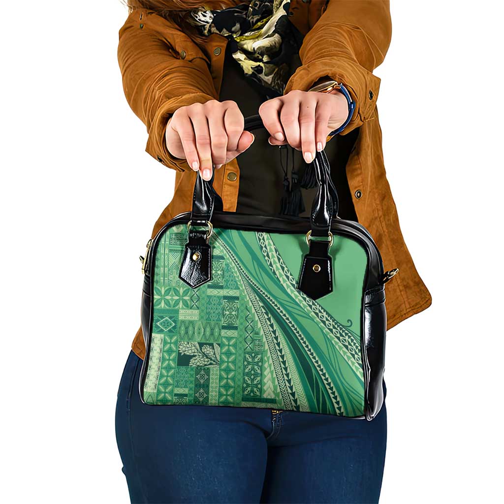 Pasifika Women's Day - Samoa Siapo Malu Tattoo Inspired Shoulder Handbag Jade LT7 One Size Jade - Polynesian Pride