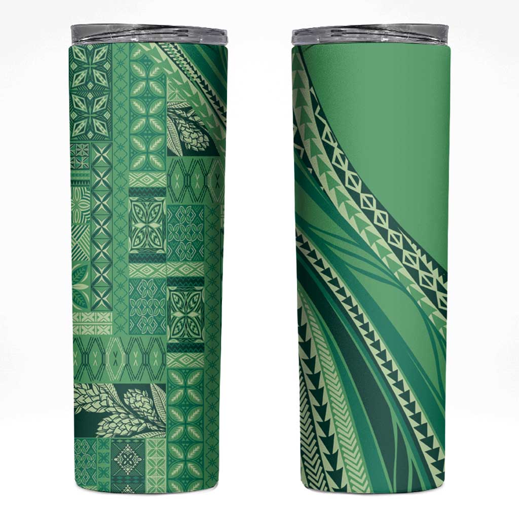 Pasifika Women's Day - Samoa Siapo Malu Tattoo Inspired Skinny Tumbler Jade LT7 Jade - Polynesian Pride