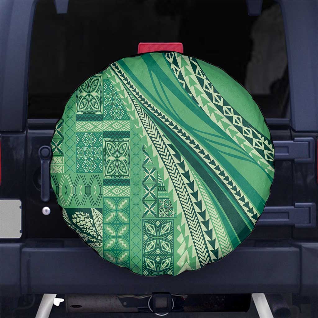 Pasifika Women's Day - Samoa Siapo Malu Tattoo Inspired Spare Tire Cover Jade LT7 No hole Jade - Polynesian Pride