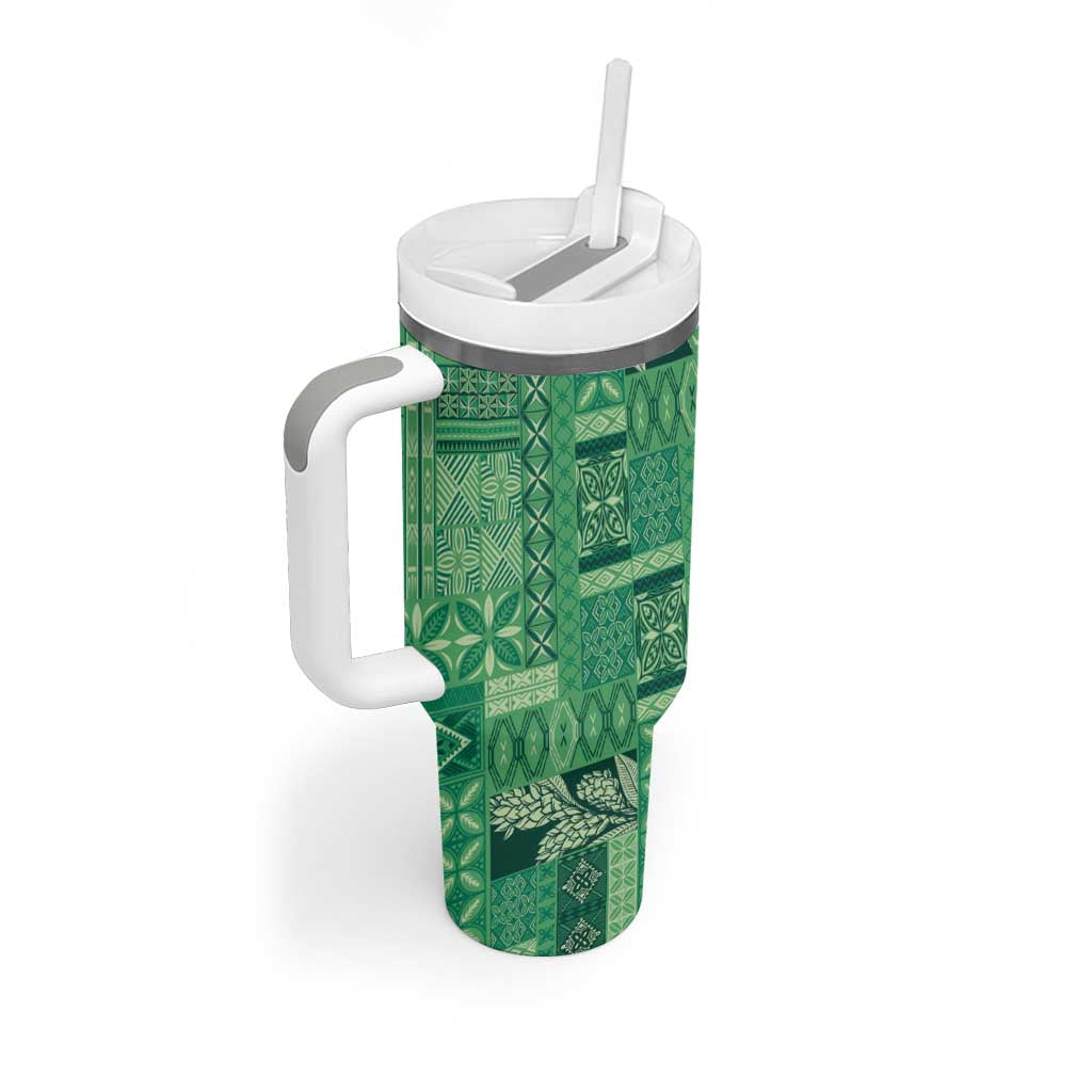 Pasifika Women's Day - Samoa Siapo Malu Tattoo Inspired Tumbler With Handle Jade