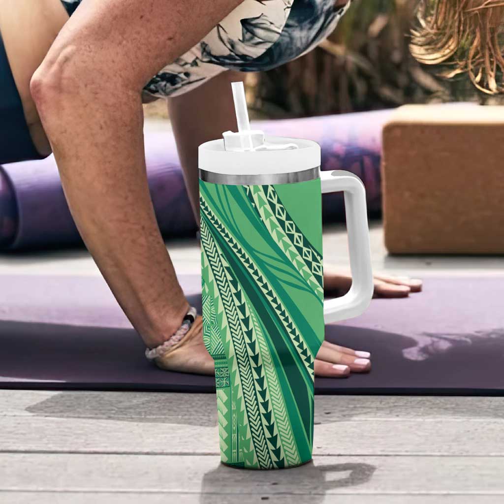 Pasifika Women's Day - Samoa Siapo Malu Tattoo Inspired Tumbler With Handle Jade