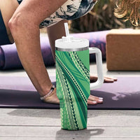 Pasifika Women's Day - Samoa Siapo Malu Tattoo Inspired Tumbler With Handle Jade
