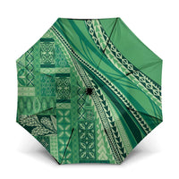 Pasifika Women's Day - Samoa Siapo Malu Tattoo Inspired Umbrella Jade