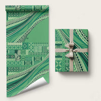 Pasifika Women's Day - Samoa Siapo Malu Tattoo Inspired Wrapping Paper Jade
