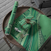 Pasifika Women's Day - Samoa Siapo Malu Tattoo Inspired Wrapping Paper Jade
