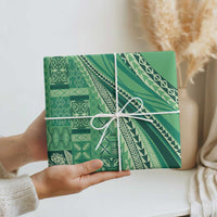 Pasifika Women's Day - Samoa Siapo Malu Tattoo Inspired Wrapping Paper Jade