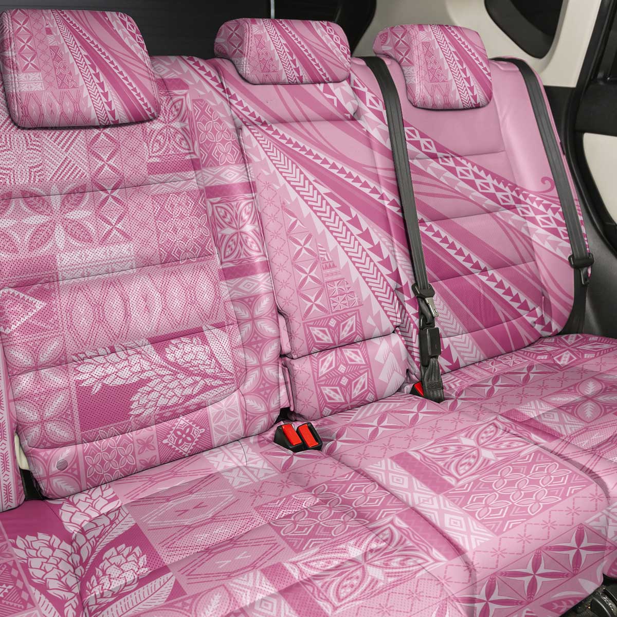 Pasifika Women's Day - Samoa Siapo Malu Tattoo Inspired Back Car Seat Cover Pink