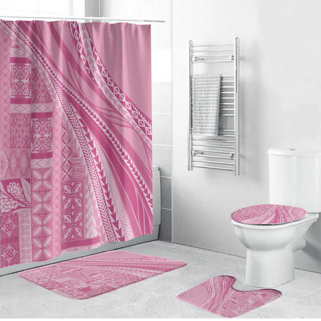 Pasifika Women's Day - Samoa Siapo Malu Tattoo Inspired Bathroom Set Pink