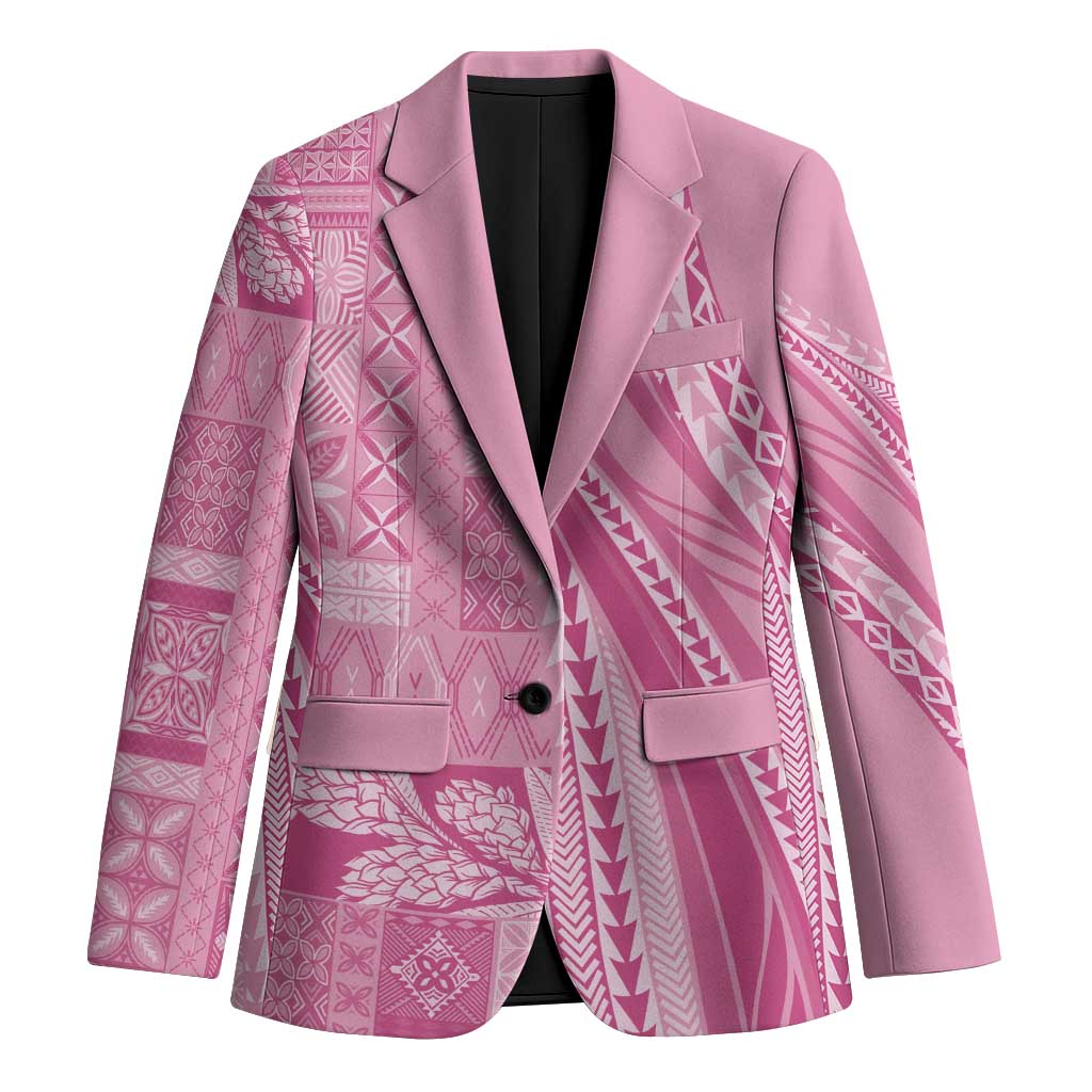 Pasifika Women's Day - Samoa Siapo Malu Tattoo Inspired Blazer Pink LT7 Unisex Pink - Polynesian Pride