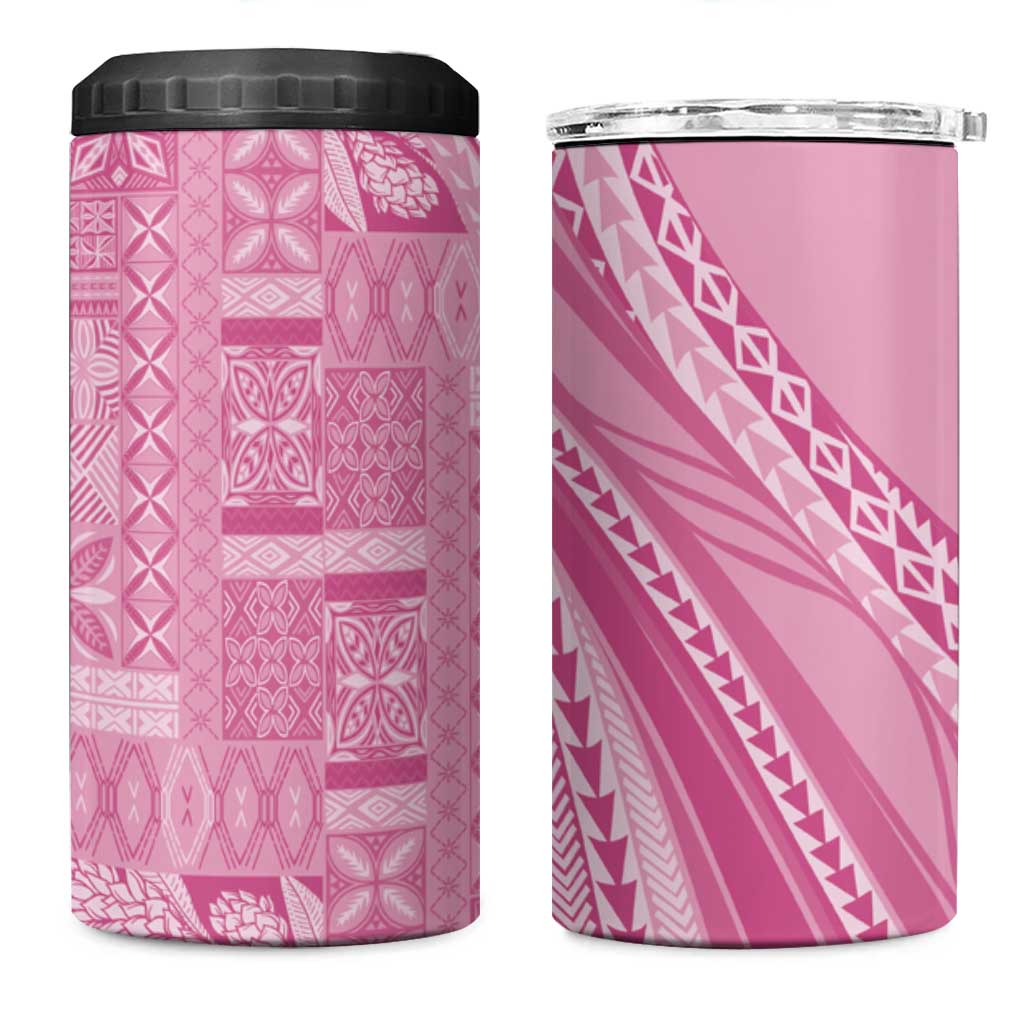 Pasifika Women's Day - Samoa Siapo Malu Tattoo Inspired 4 in 1 Can Cooler Tumbler Pink