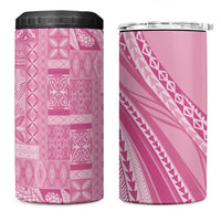 Pasifika Women's Day - Samoa Siapo Malu Tattoo Inspired 4 in 1 Can Cooler Tumbler Pink