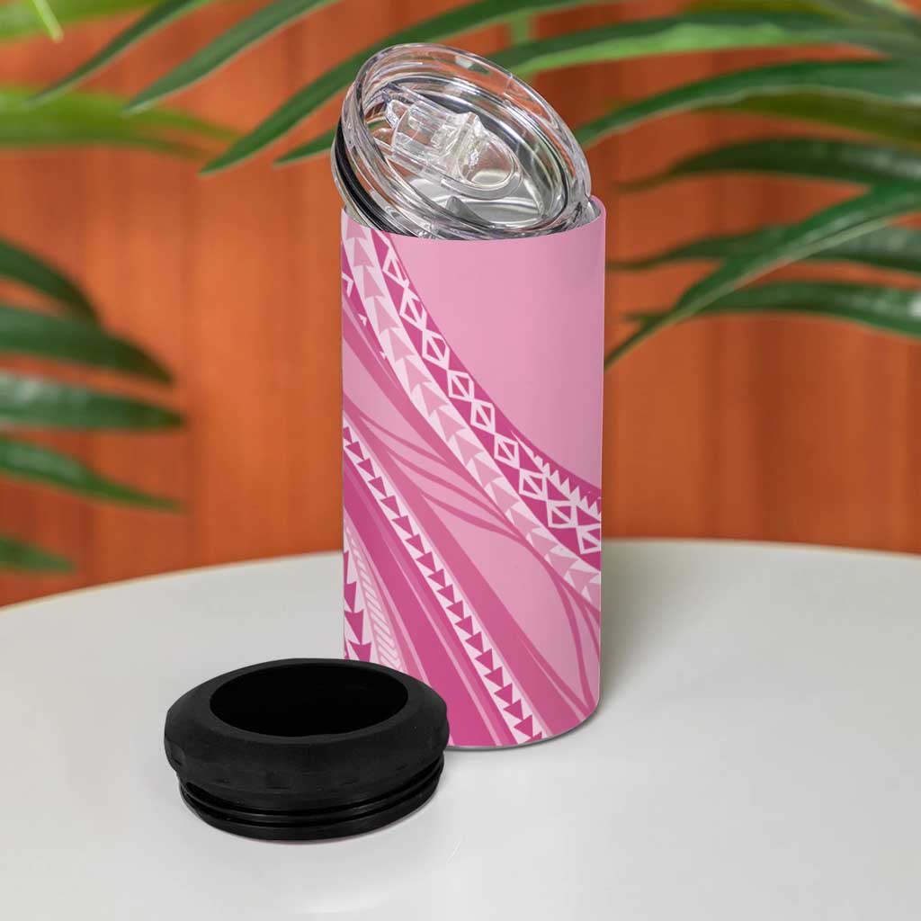 Pasifika Women's Day - Samoa Siapo Malu Tattoo Inspired 4 in 1 Can Cooler Tumbler Pink