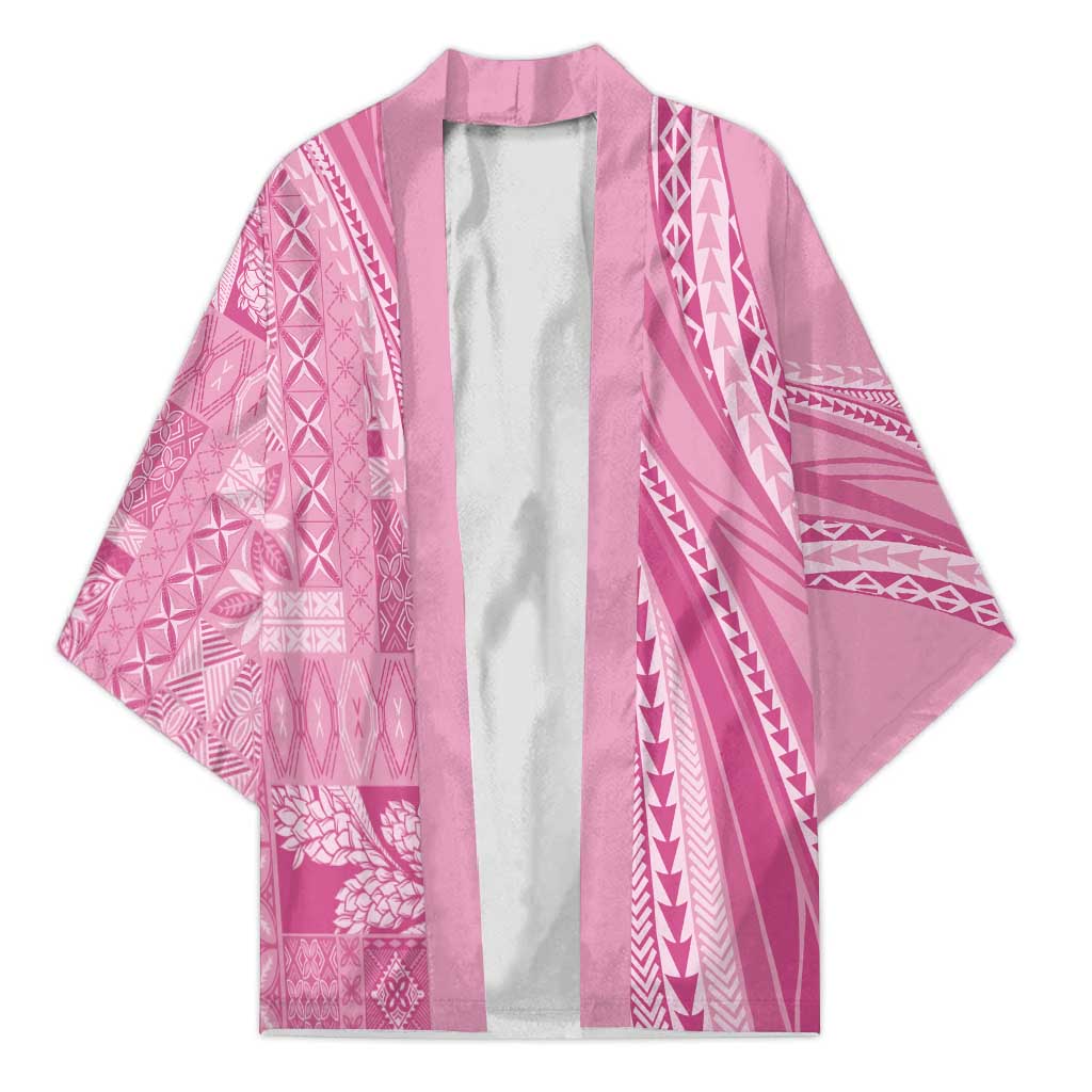 Pasifika Women's Day - Samoa Siapo Malu Tattoo Inspired Kimono Pink LT7 Unisex Pink - Polynesian Pride