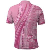 Pasifika Women's Day - Samoa Siapo Malu Tattoo Inspired Polo Shirt Pink LT7 - Polynesian Pride