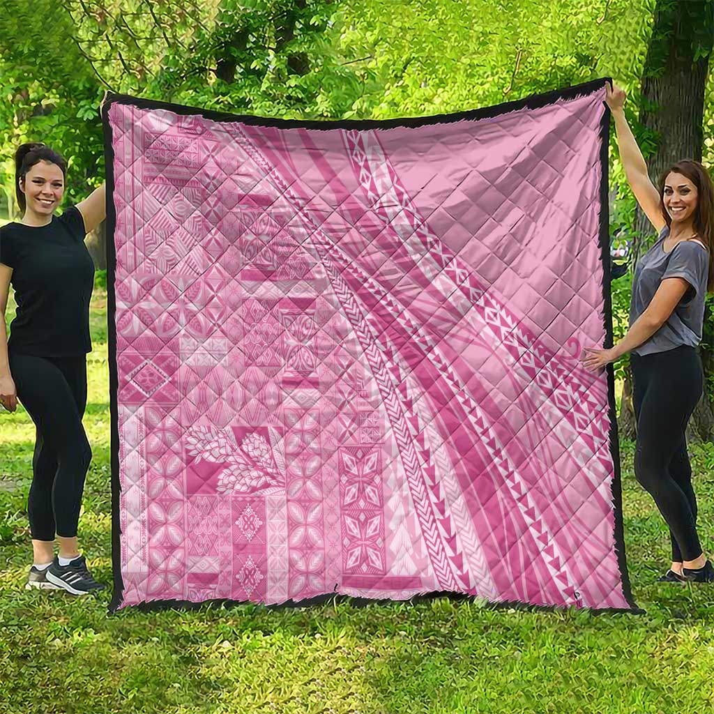 Pasifika Women's Day - Samoa Siapo Malu Tattoo Inspired Quilt Pink
