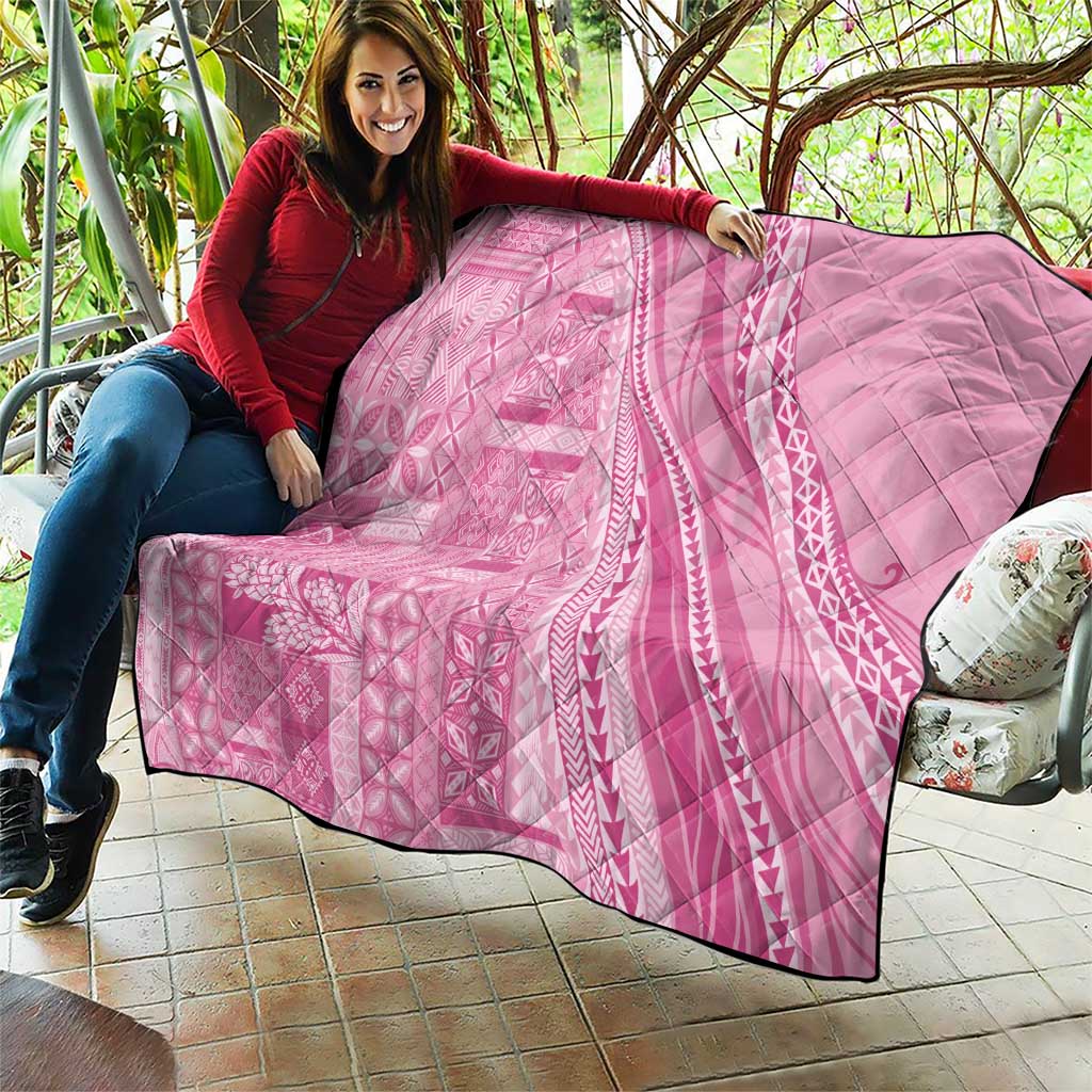 Pasifika Women's Day - Samoa Siapo Malu Tattoo Inspired Quilt Pink