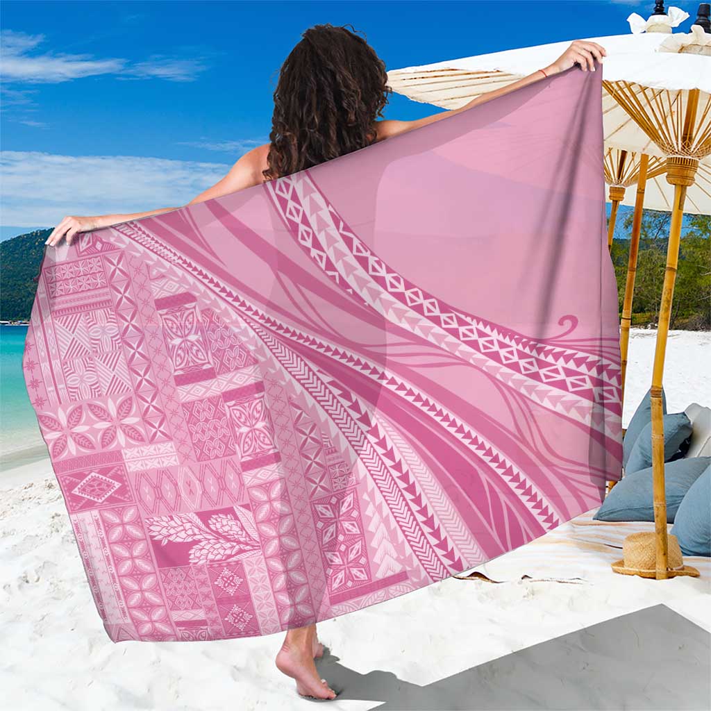 Pasifika Women's Day - Samoa Siapo Malu Tattoo Inspired Sarong Pink LT7 One Size 44 x 66 inches Pink - Polynesian Pride