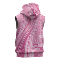 Pasifika Women's Day - Samoa Siapo Malu Tattoo Inspired Sleeveless Zip Hoodie Pink LT7 - Polynesian Pride
