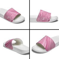 Pasifika Women's Day - Samoa Siapo Malu Tattoo Inspired Slide Sandals Pink LT7 - Polynesian Pride