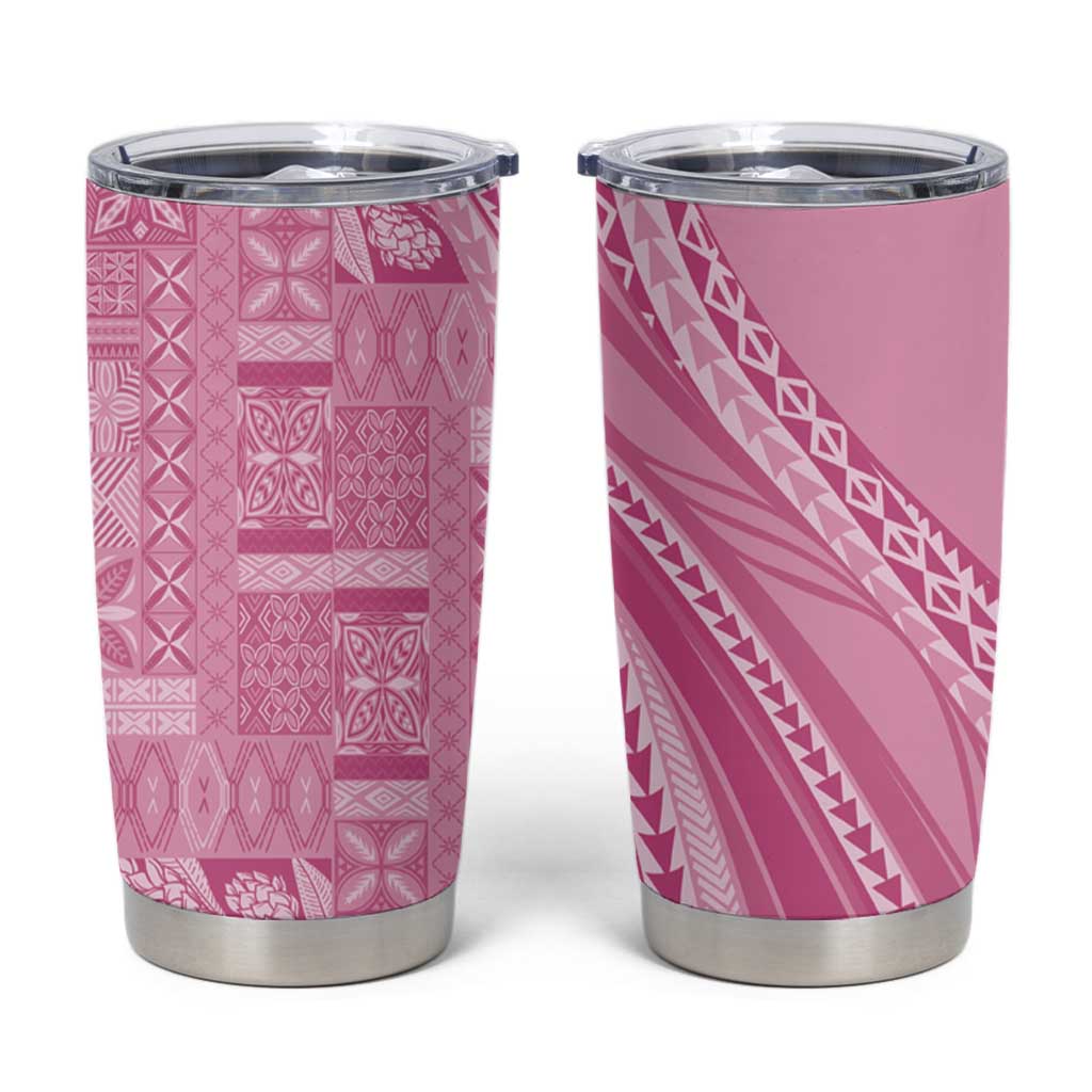 Pasifika Women's Day - Samoa Siapo Malu Tattoo Inspired Tumbler Cup Pink
