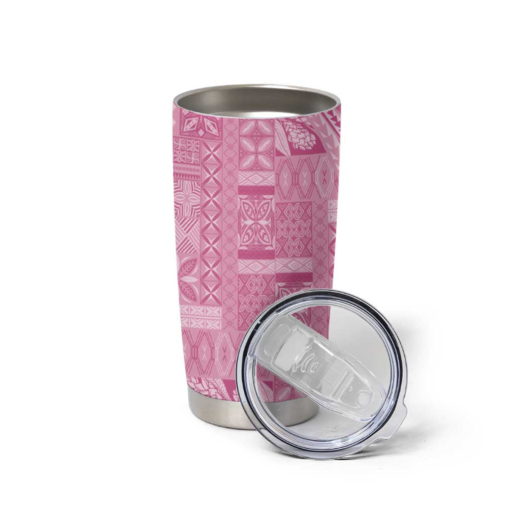 Pasifika Women's Day - Samoa Siapo Malu Tattoo Inspired Tumbler Cup Pink
