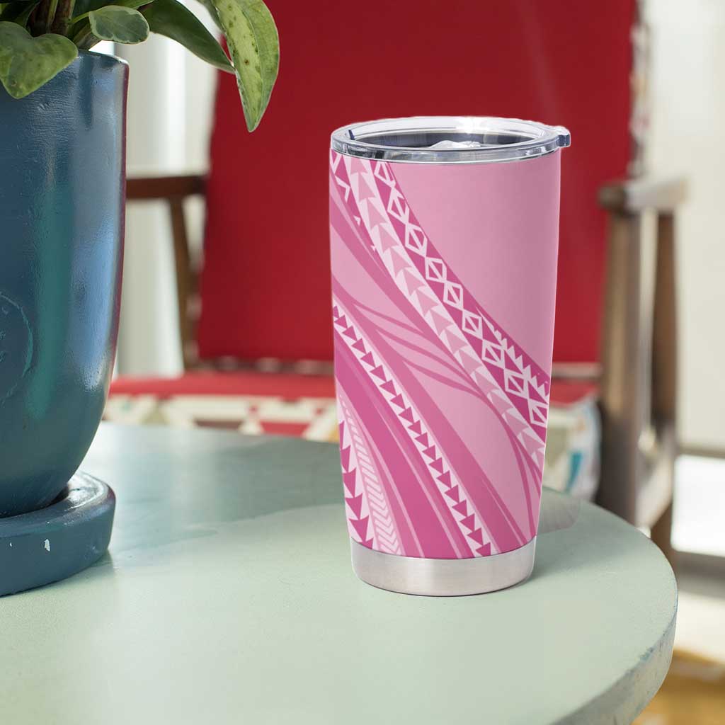 Pasifika Women's Day - Samoa Siapo Malu Tattoo Inspired Tumbler Cup Pink