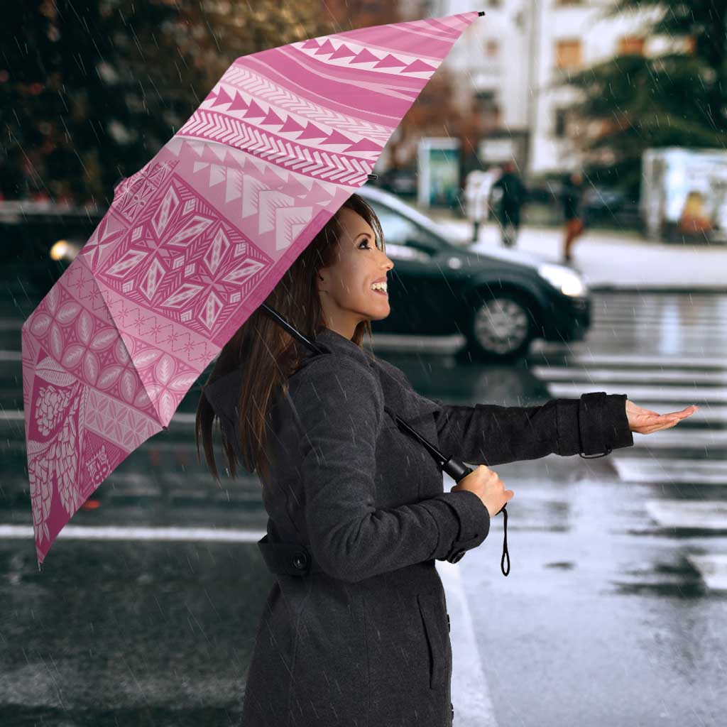 Pasifika Women's Day - Samoa Siapo Malu Tattoo Inspired Umbrella Pink