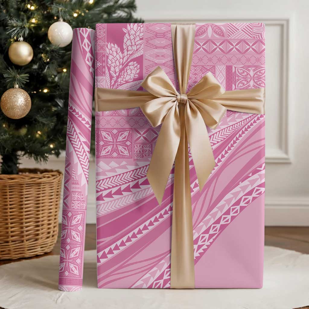 Pasifika Women's Day - Samoa Siapo Malu Tattoo Inspired Wrapping Paper Pink