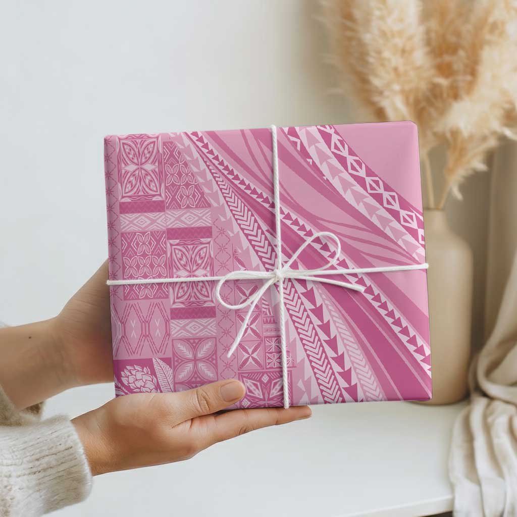 Pasifika Women's Day - Samoa Siapo Malu Tattoo Inspired Wrapping Paper Pink