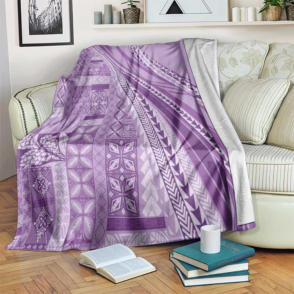 Pasifika Women's Day - Samoa Siapo Malu Tattoo Inspired Blanket Lavender