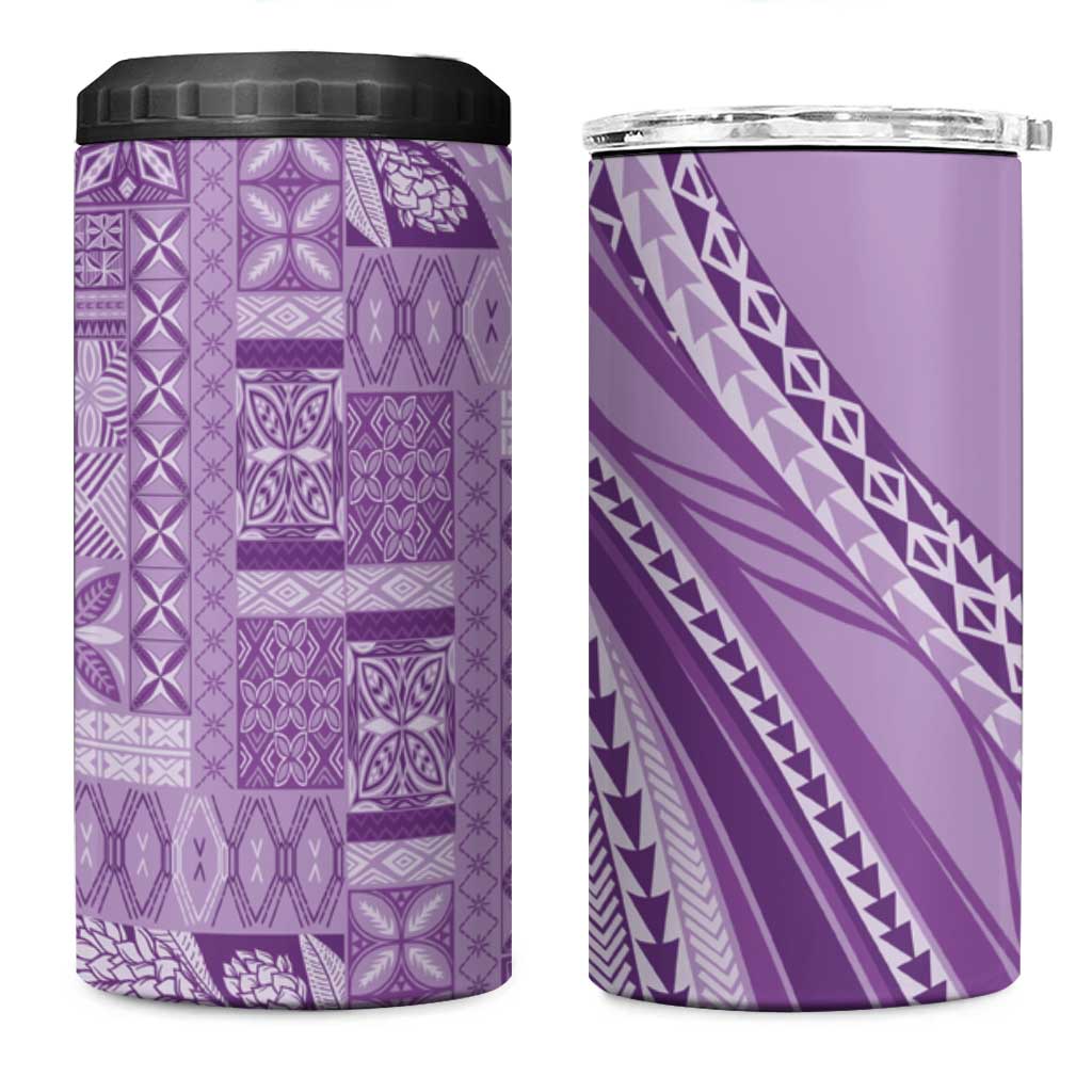 Pasifika Women's Day - Samoa Siapo Malu Tattoo Inspired 4 in 1 Can Cooler Tumbler Lavender