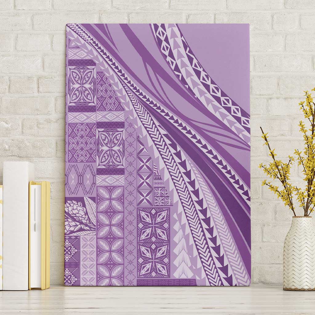Pasifika Women's Day - Samoa Siapo Malu Tattoo Inspired Canvas Wall Art Lavender