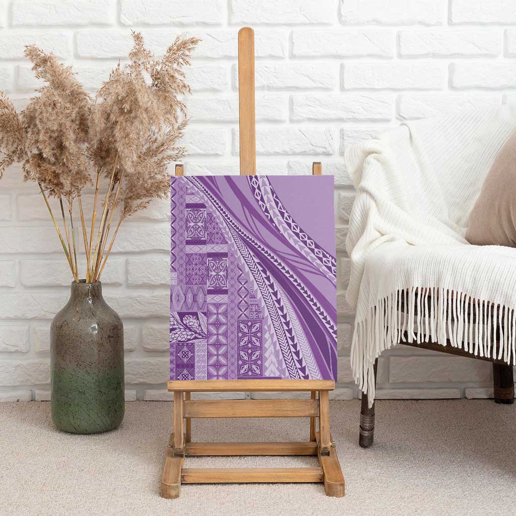 Pasifika Women's Day - Samoa Siapo Malu Tattoo Inspired Canvas Wall Art Lavender LT7 - Polynesian Pride