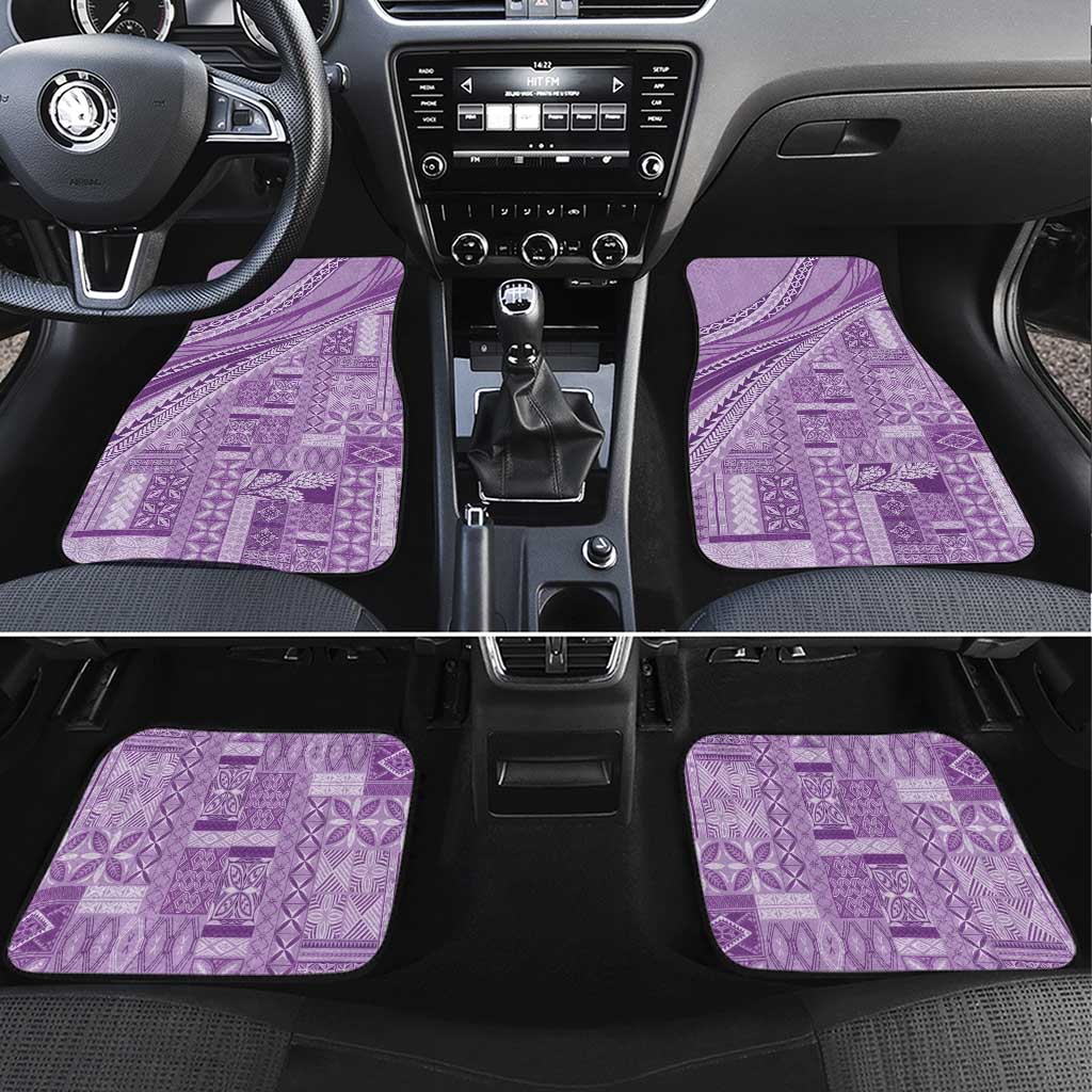 Pasifika Women's Day - Samoa Siapo Malu Tattoo Inspired Car Mats Lavender LT7 Set 4pcs Lavender - Polynesian Pride