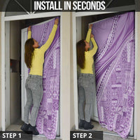 Pasifika Women's Day - Samoa Siapo Malu Tattoo Inspired Door Cover Lavender LT7 - Polynesian Pride