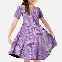 Pasifika Women's Day - Samoa Siapo Malu Tattoo Inspired Family Matching Mermaid Dress and Hawaiian Shirt Lavender
