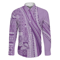 Pasifika Women's Day - Samoa Siapo Malu Tattoo Inspired Family Matching Mermaid Dress and Hawaiian Shirt Lavender