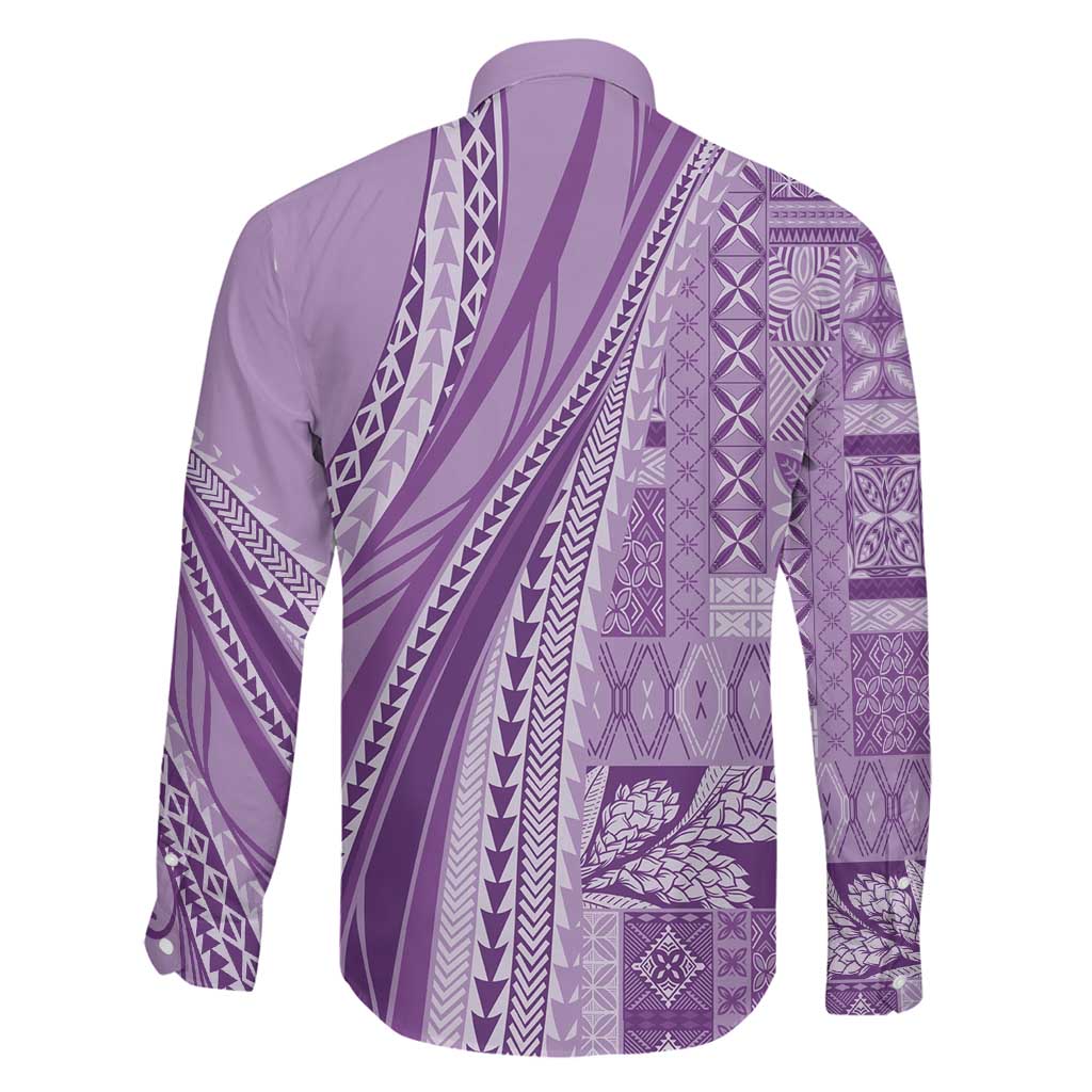 Pasifika Women's Day - Samoa Siapo Malu Tattoo Inspired Family Matching Mermaid Dress and Hawaiian Shirt Lavender