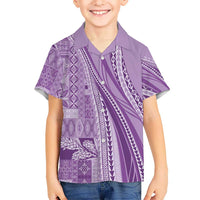Pasifika Women's Day - Samoa Siapo Malu Tattoo Inspired Family Matching Puletasi and Hawaiian Shirt Lavender