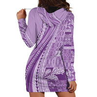 Pasifika Women's Day - Samoa Siapo Malu Tattoo Inspired Hoodie Dress Lavender LT7 - Polynesian Pride