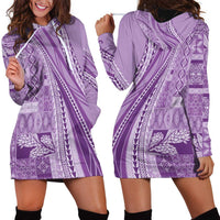 Pasifika Women's Day - Samoa Siapo Malu Tattoo Inspired Hoodie Dress Lavender LT7 - Polynesian Pride